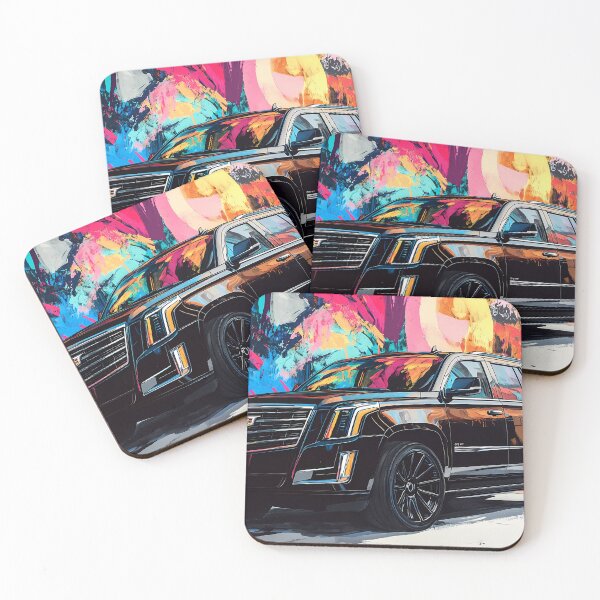 Item preview, "Stealth Black Cadillac Escalade – Digital Pop Art Print" III designed and sold by AutoPopStudio.