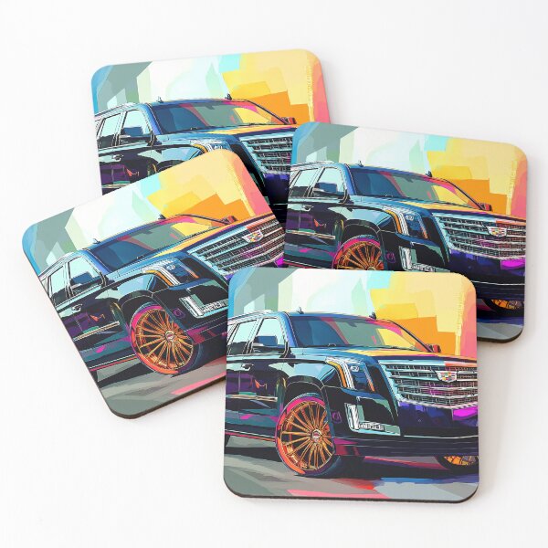 Item preview, "Stealth Black Cadillac Escalade – Digital Pop Art Print" IV designed and sold by AutoPopStudio.