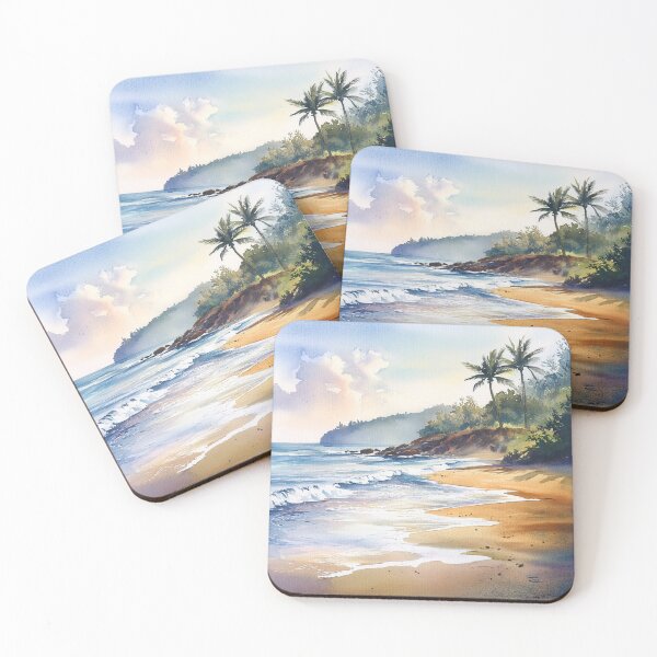 Item preview, Peaceful Watercolour Beach Scene designed and sold by Pure_Art.