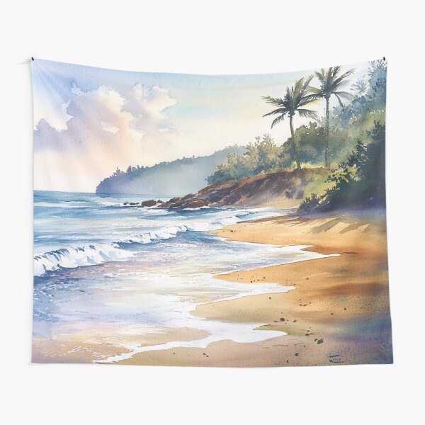 Item preview, Peaceful Watercolour Beach Scene designed and sold by Pure_Art.