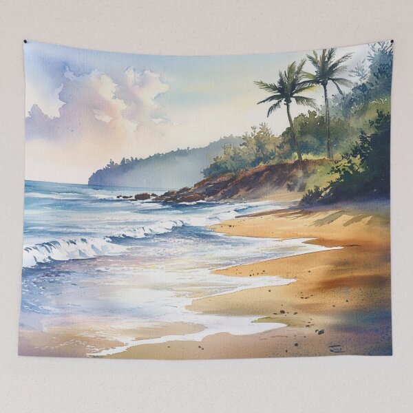 Item preview, Peaceful Watercolour Beach Scene designed and sold by Pure_Art.