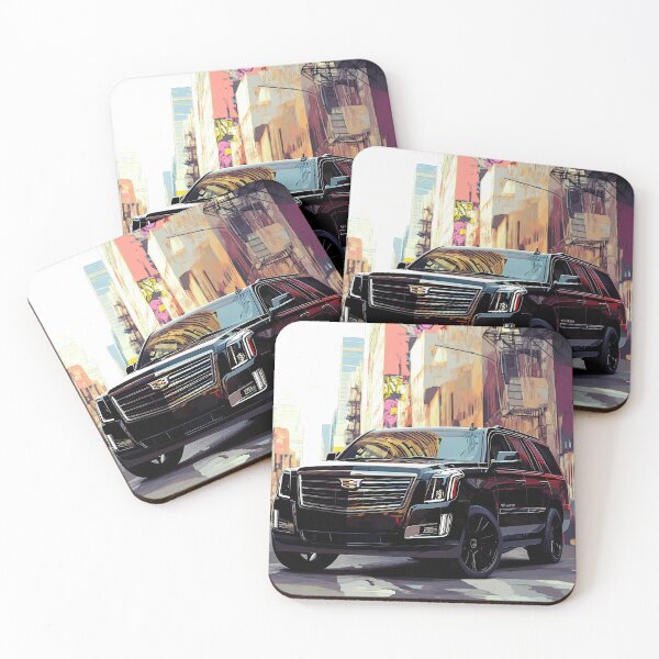 Item preview, "Stealth Black Cadillac Escalade – Digital Pop Art Print" V designed and sold by AutoPopStudio.