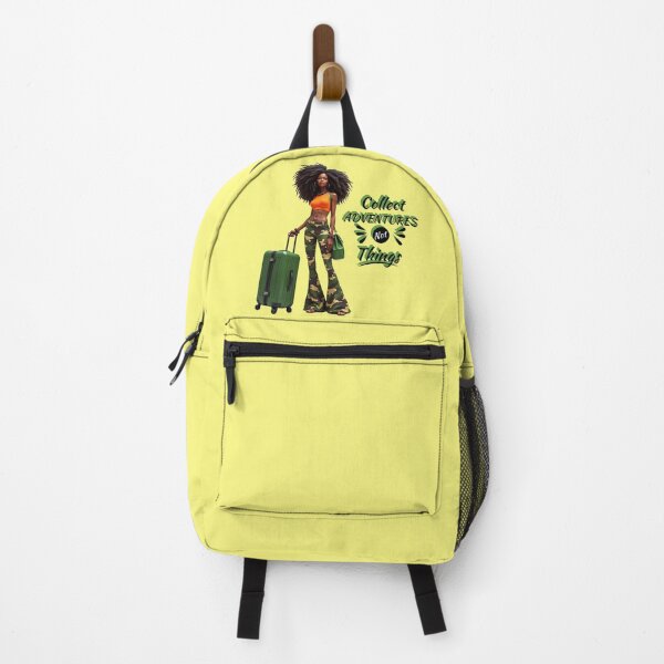 Item preview, Collect Adventures Not Things – Stylish Travel Enthusiast Afro Woman designed and sold by QPTheeArtist.