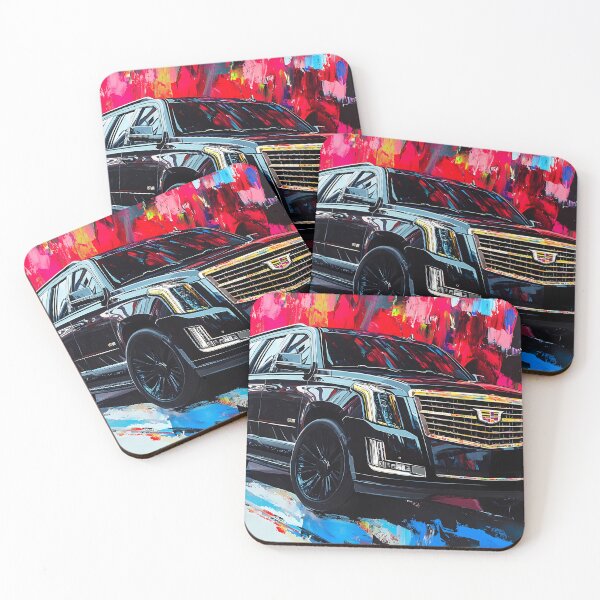 Item preview, "Stealth Black Cadillac Escalade – Digital Pop Art Print" VI designed and sold by AutoPopStudio.