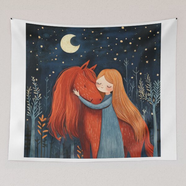Item preview, Little girl with horse illustration designed and sold by Julia Shepeleva.