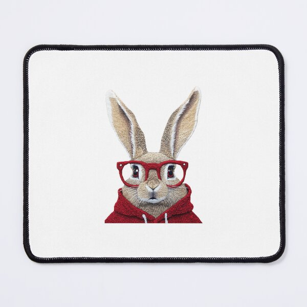 Item preview, Cool Hipster Bunny in Red Hoodie and Glasses designed and sold by KorArtStudio.