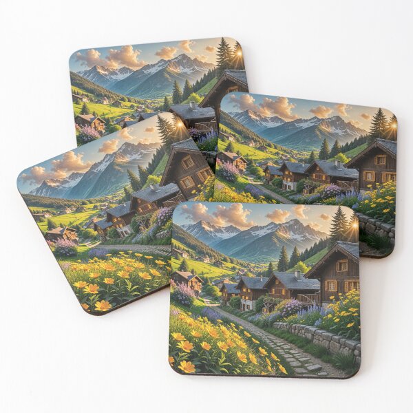 Item preview, Alpine Village at Sunset designed and sold by DelMoore93.