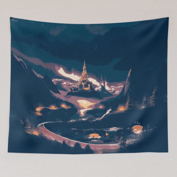 Item preview, Castle on the mountain designed and sold by Rethrowback.