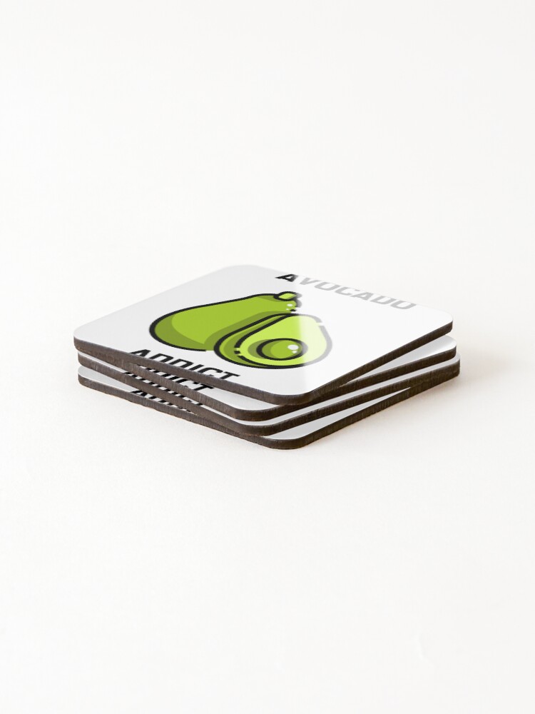 Thumbnail 4 of 5, Coasters (Set of 4), Avocado Addict designed and sold by FirstTimeTees.