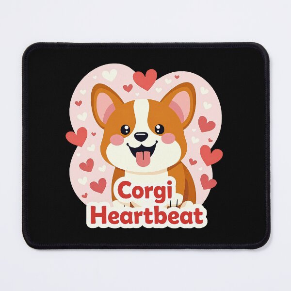 Item preview, Corgi Heartbeat – Cheerful Cartoon Dog with Hearts designed and sold by zoughlal.