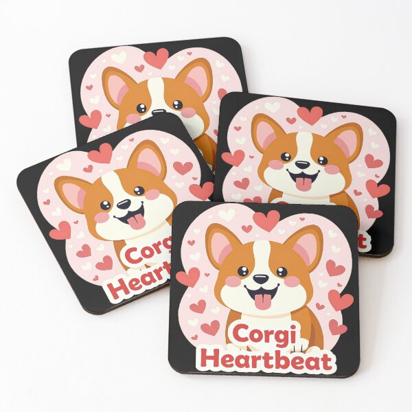 Item preview, Corgi Heartbeat – Cheerful Cartoon Dog with Hearts designed and sold by zoughlal.