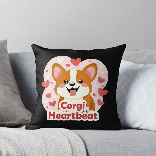 Item preview, Corgi Heartbeat – Cheerful Cartoon Dog with Hearts designed and sold by zoughlal.