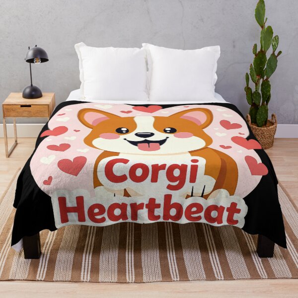 Item preview, Corgi Heartbeat – Cheerful Cartoon Dog with Hearts designed and sold by zoughlal.