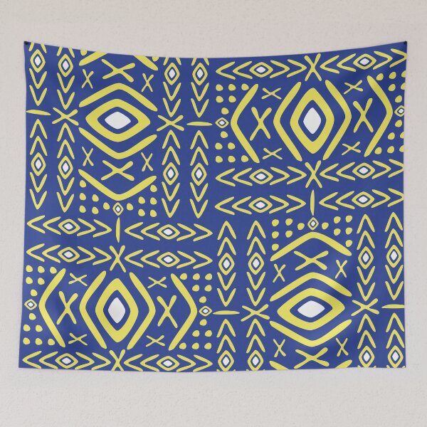 Item preview, Bogolan Traditional blue fabric designed and sold by Wolagno.