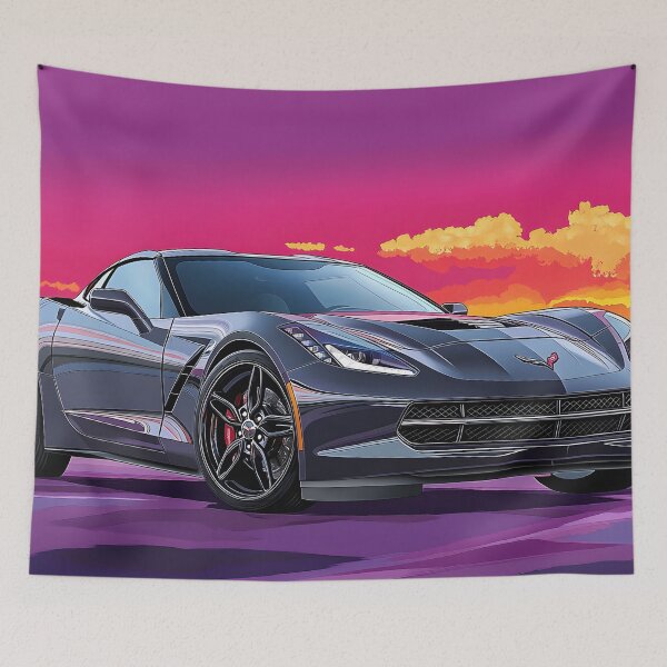 Item preview, Digital Pop Art – Gunmetal Grey Chevrolet Corvette Stingray C7 V designed and sold by AutoPopStudio.