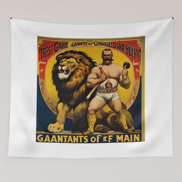 Item preview, worlds strongest man with lion as his best friend designed and sold by The Far Far North.
