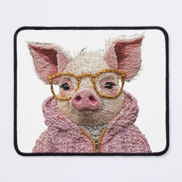 Item preview, Trendy Pig in Pink Hoodie and Glasses designed and sold by KorArtStudio.