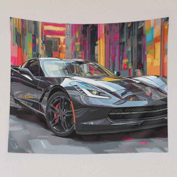 Item preview, Digital Pop Art – Gunmetal Grey Chevrolet Corvette Stingray C7 VIII designed and sold by AutoPopStudio.