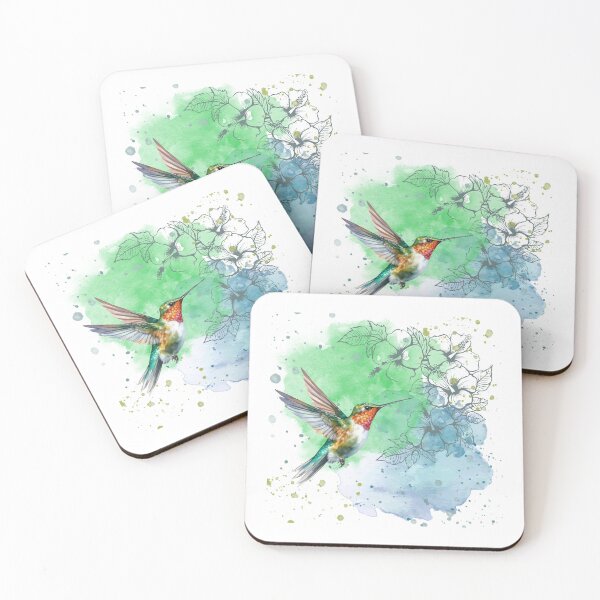 Item preview, Watercolour Hummingbird Hibiscus  designed and sold by StoneybrokeM.