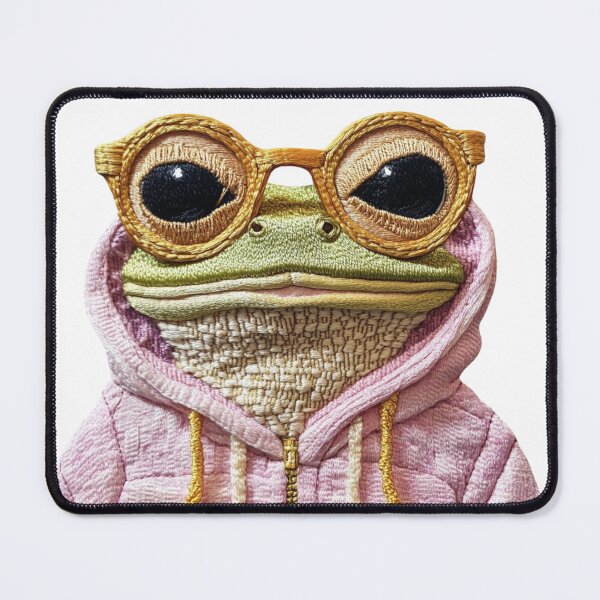 Item preview, Cool Frog in Pink Hoodie and Glasses designed and sold by KorArtStudio.