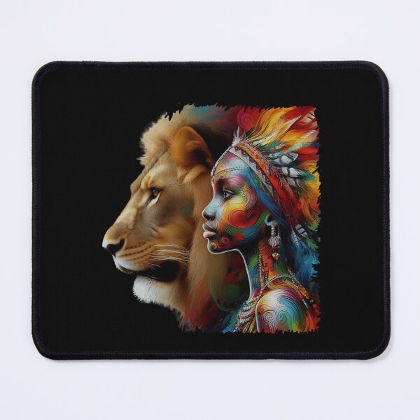 Item preview, Empowered Elegance: Strong Warrior Woman and Majestic Lion Tee designed and sold by GEM STYLE.