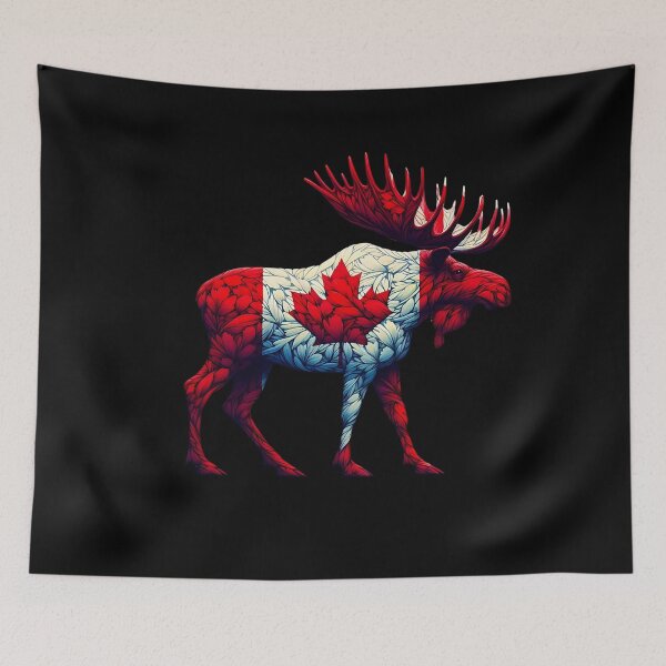 Item preview, Maple Leaf Patriotic Moose Canadian Flag -  Canada Proud  designed and sold by Smix Pixels.