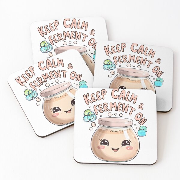 Item preview, Keep Calm & Ferment On – Cute Kawaii Sourdough Starter designed and sold by Dopamine Daydream.