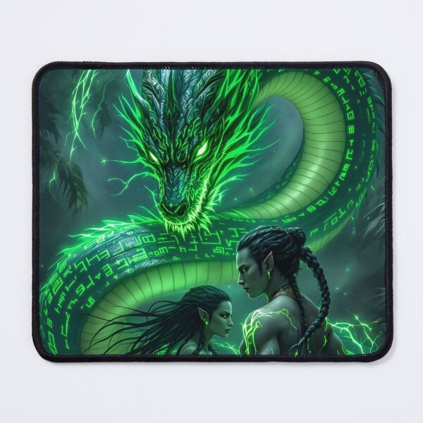 Item preview, Mystical Chinese Serpentine Dragon and Luminous Warriors designed and sold by ArteAnimal2020.