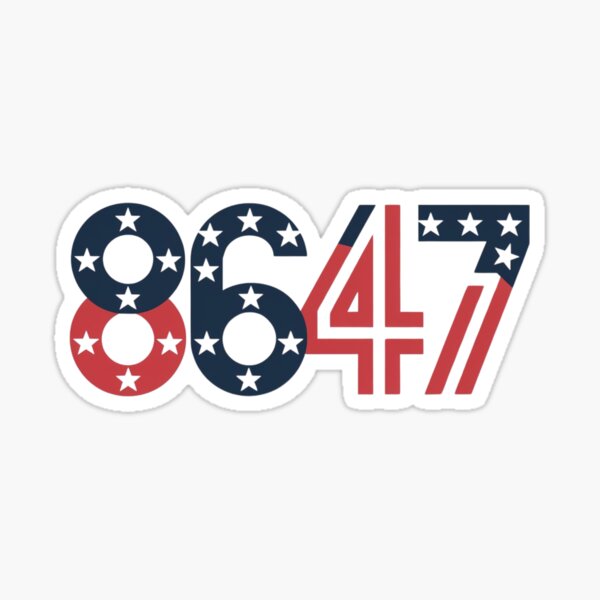 Vista previa del artículo con la obra «Bandera de EE. UU. contra Trump, impeachment 47 8647 86 47 47.º presidente», diseñado y vendido por freakystickey.