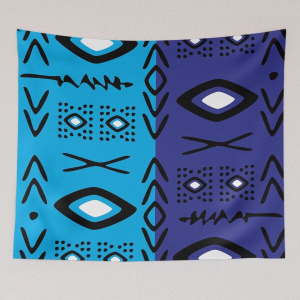 Item preview, Blue African fabric designed and sold by Wolagno.