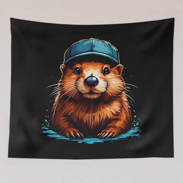Item preview, Baby beaver in a cap designed and sold by ArDi9168.