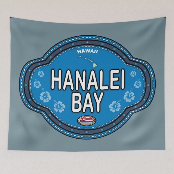 Item preview, Hanalei Bay Hawaii stitching effect emblem designed and sold by studioss76.