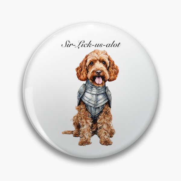 Item preview, Sir Lick-us-alot Funny Dog Knight Illustration  designed and sold by Happy Dog Doodles.
