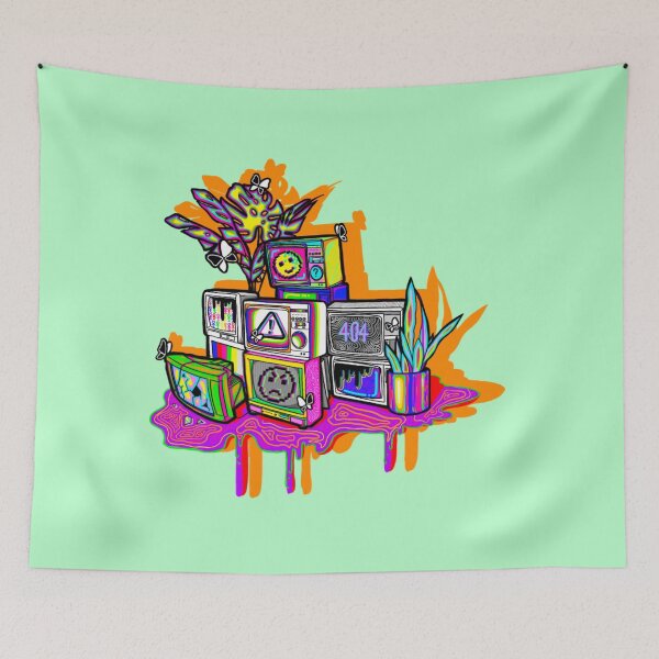 Item preview, Green TV colorful jungle designed and sold by Radicalyul.