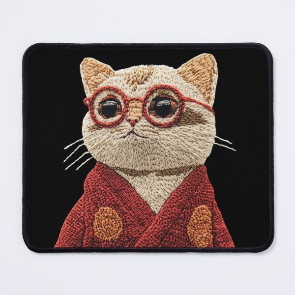 Item preview, Sophisticated Cat in Red Robe and Glasses designed and sold by KorArtStudio.