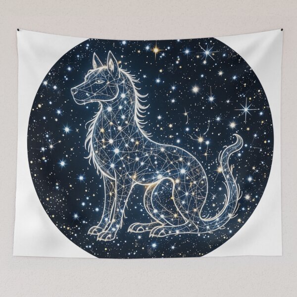 Item preview, Celestial Canine: Mystical Constellation Art designed and sold by latelierdechris.