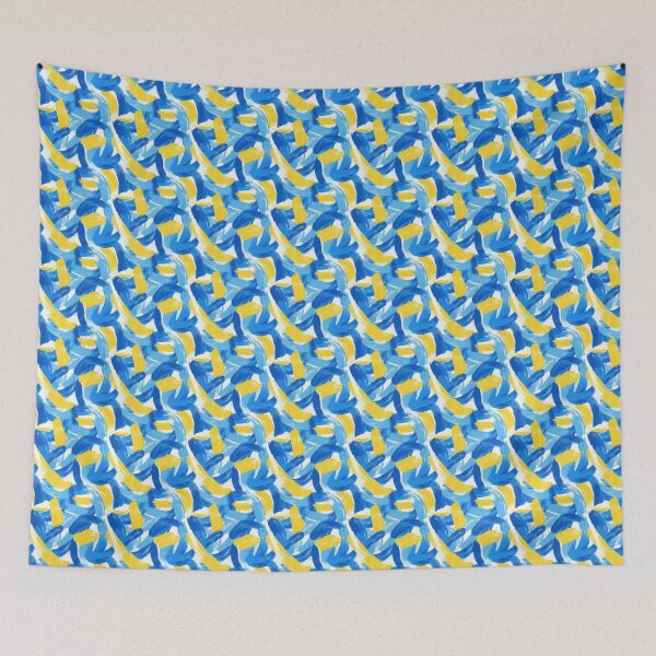 Item preview, Expressive Blend of Blue and Yellow Shades designed and sold by MidArtForge.