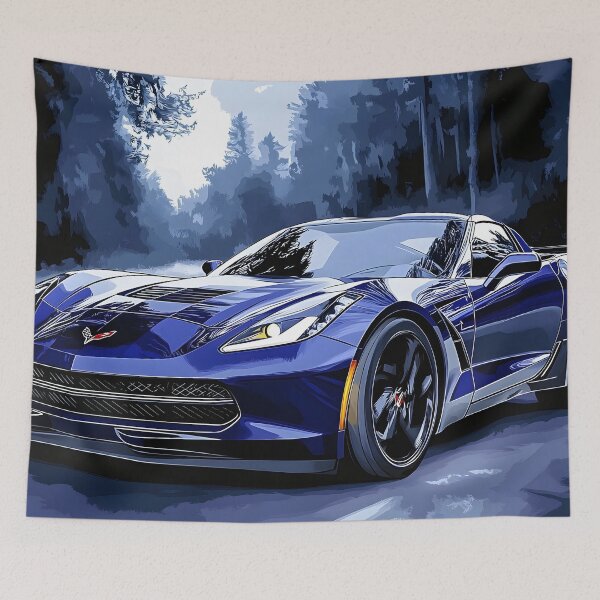 Item preview, Digital Pop Art – Blue Chevrolet Corvette Stingray C7 VII designed and sold by AutoPopStudio.