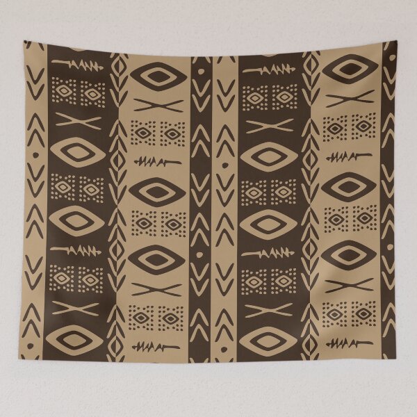 Item preview, African Bogolan fabric brown designed and sold by Wolagno.