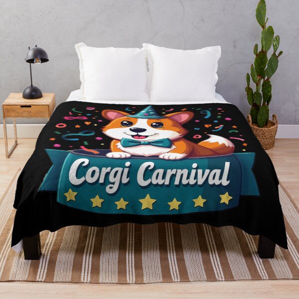 Item preview, Corgi Carnival – Cheerful Party Dog Cartoon with Confetti designed and sold by zoughlal.