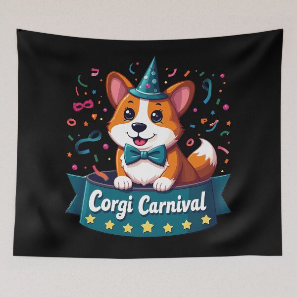 Item preview, Corgi Carnival – Cheerful Party Dog Cartoon with Confetti designed and sold by zoughlal.