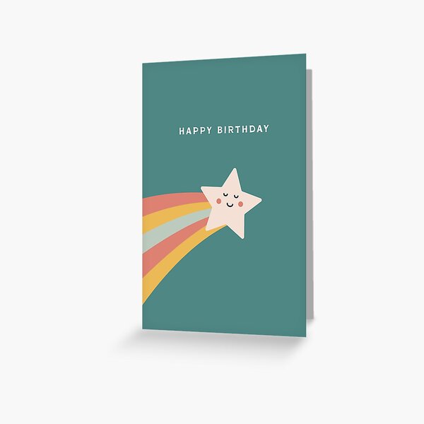 Vista previa del artículo con la obra «Feliz cumpleaños estrella fugaz», diseñado y vendido por mintandmabel.