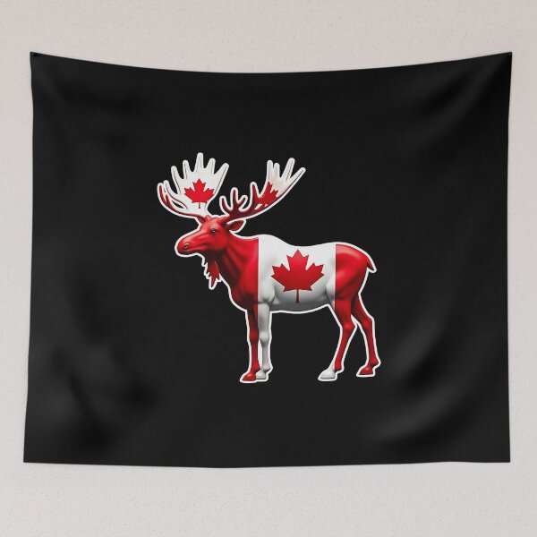 Item preview, Maple Leaf Patriotic Moose Canadian Flag -  Canada Proud  designed and sold by Smix Pixels.