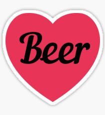 Pegatina Cerveza corazón para el día de San Valentín