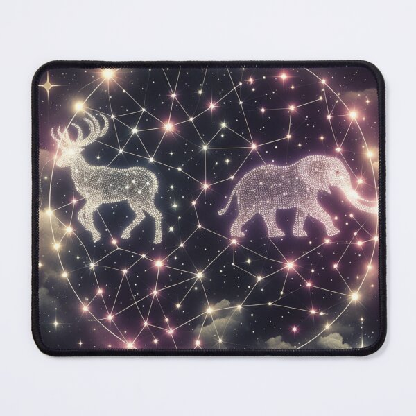 Item preview, Celestial Connections: Deer and Elephant Starry Constellation Art designed and sold by latelierdechris.