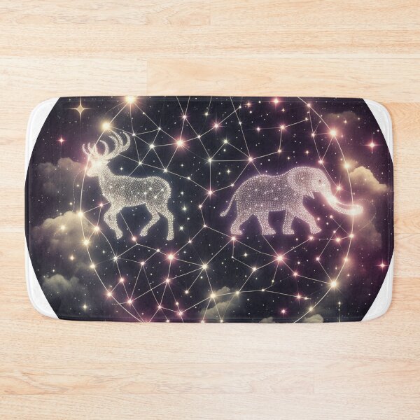Item preview, Celestial Connections: Deer and Elephant Starry Constellation Art designed and sold by latelierdechris.