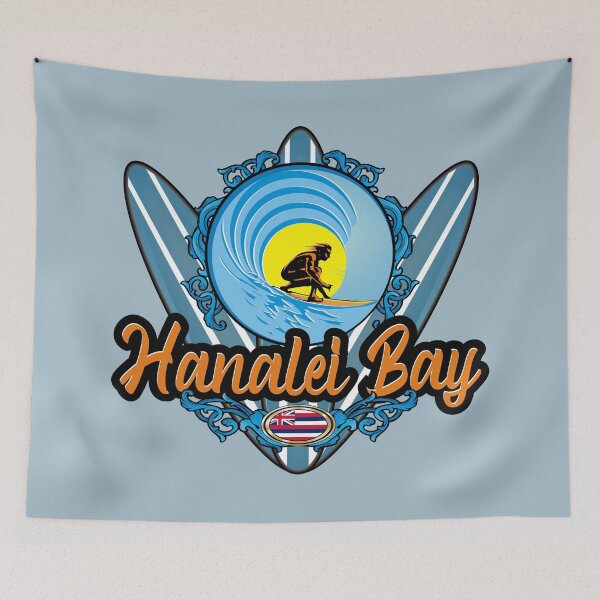 Item preview, Hanalei Bay Hawaii surfer vintage surfboard designed and sold by studioss76.