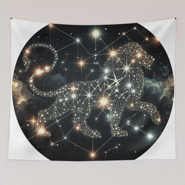 Item preview, Golden Lion Galaxy Mandala: Cosmic Art with Mystical Vibes designed and sold by latelierdechris.