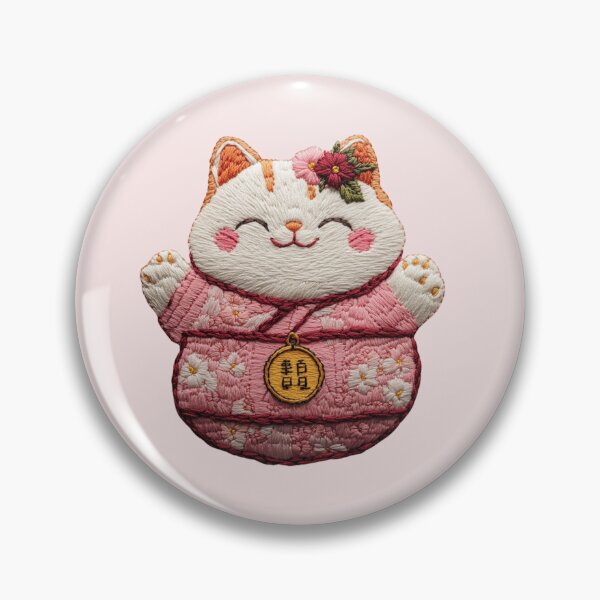 Item preview, Maneki Neko in Sakura Kimono – Lucky Cat designed and sold by KorArtStudio.