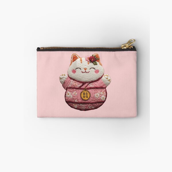 Item preview, Maneki Neko in Sakura Kimono – Lucky Cat designed and sold by KorArtStudio.